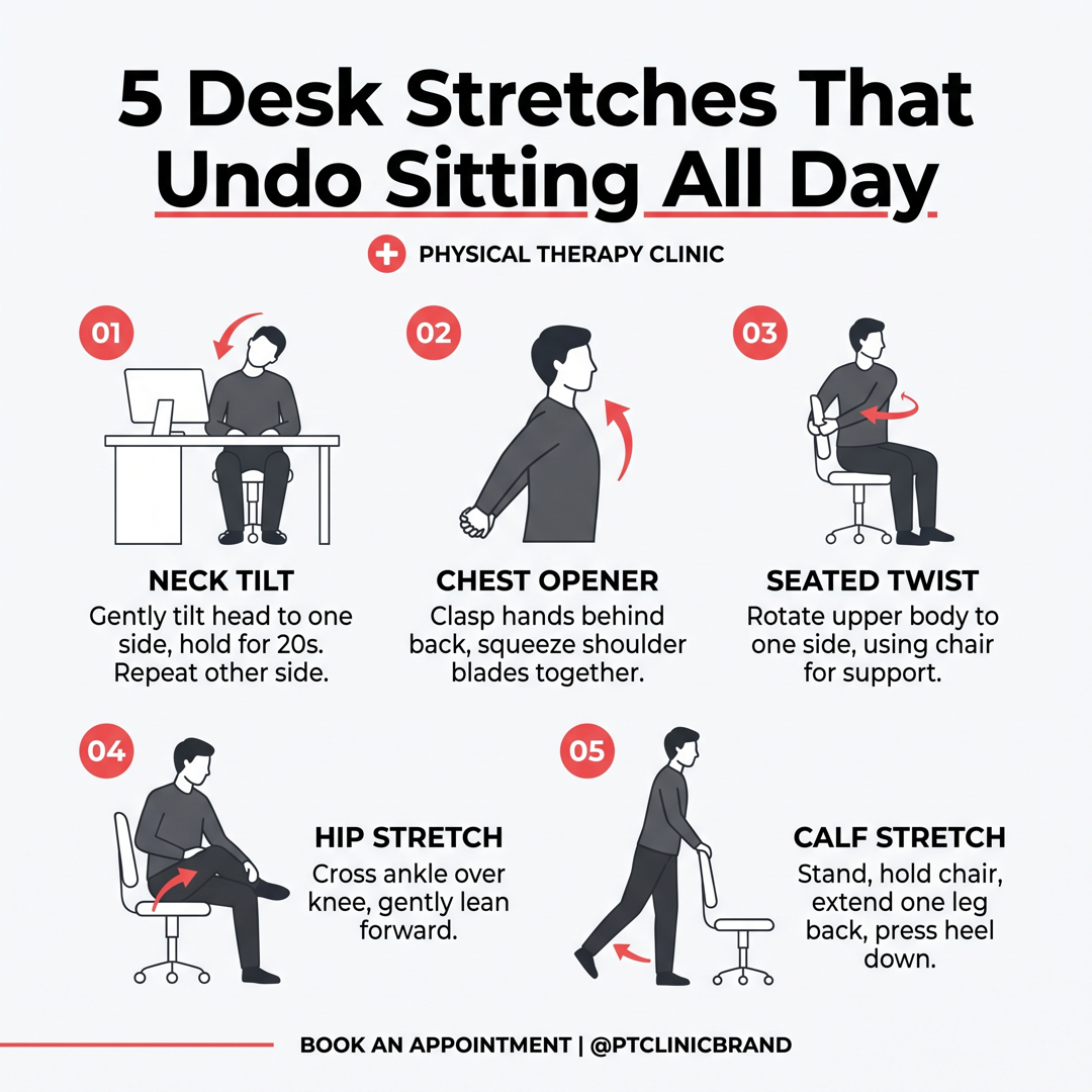 Sample infographic — 5 Desk Stretches